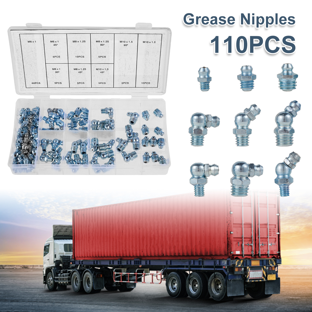 Grease For Heavy Equipment - 110 Pcs Grease Nipple Fittings Assortment