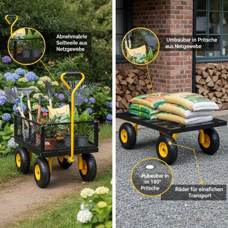 Steel Garden Cart 900 Lbs For  - Heavy Equipment Work avaliação e preço