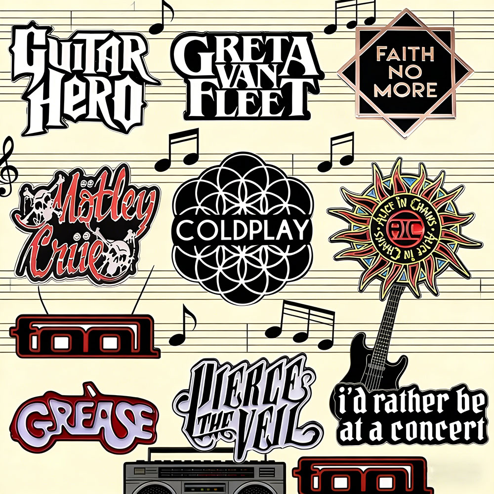 Music Logo Brooch Classic 80s  - Heavy Equipment Logo avaliação e preço