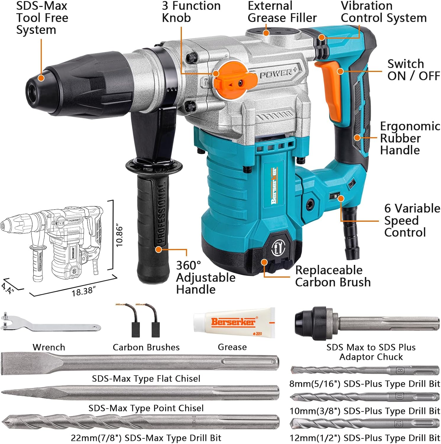 SDS-Max Rotary Hammer Drill 13 - Concrete Vibrator avaliação e preço