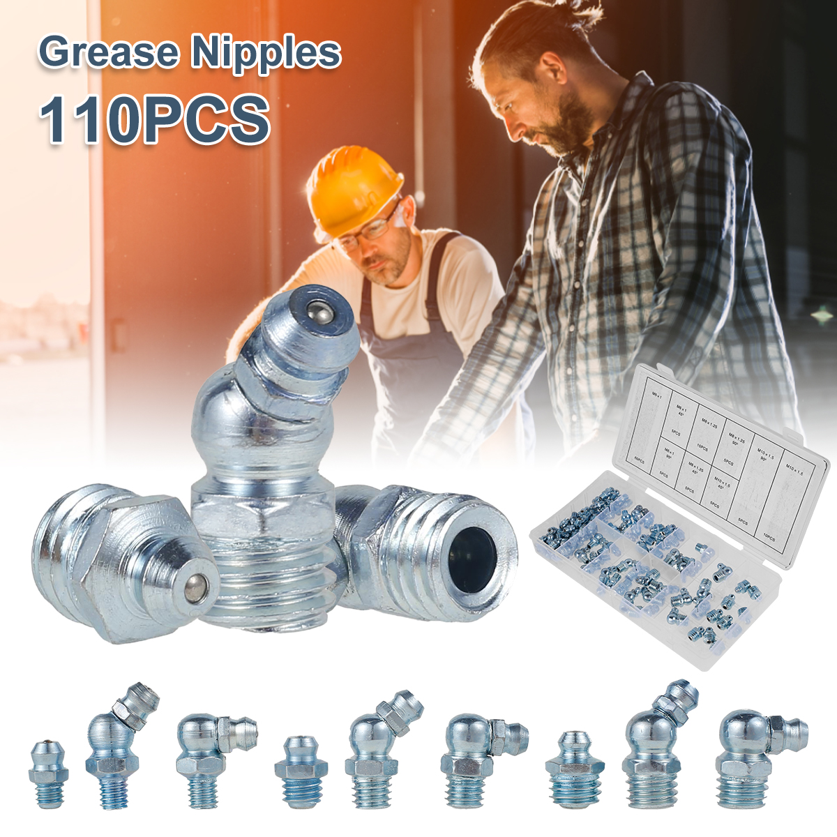 110 Pcs Grease Nipple Fittings - Grease For Heavy Equipment avaliação e preço