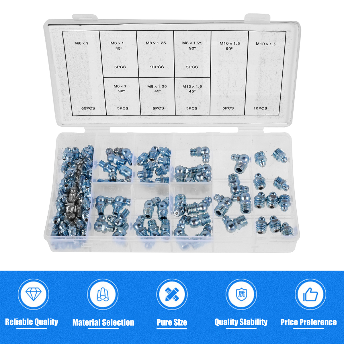 110 Pcs Grease Nipple Fittings - Grease For Heavy Equipment avaliação e preço
