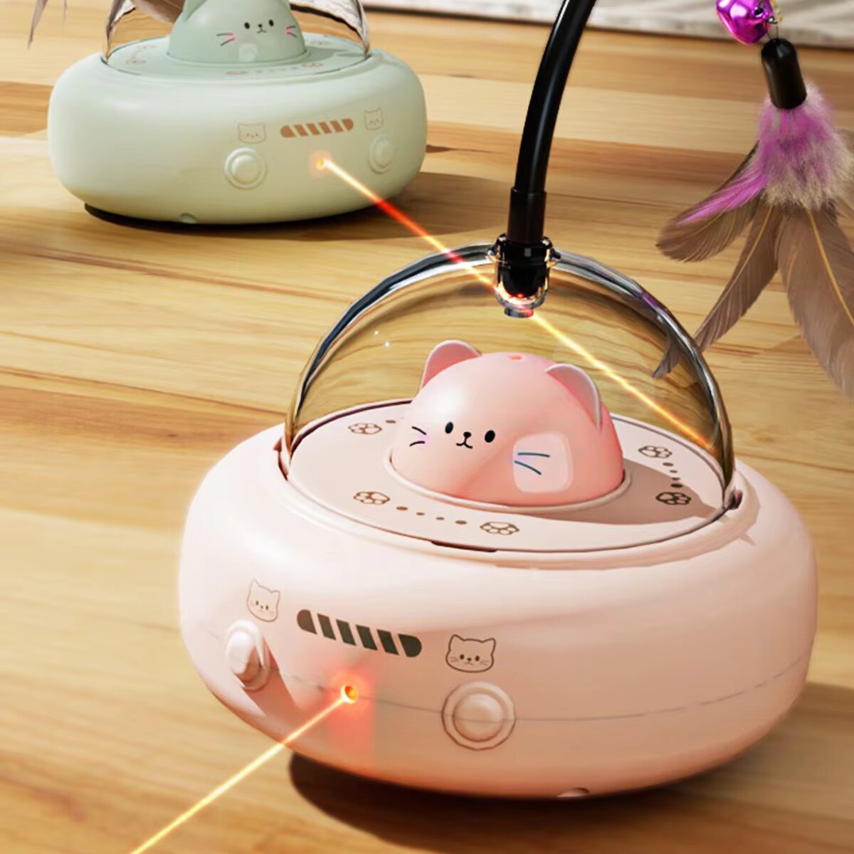 Interactive Cat Toy with Feath - Laser Level Rotary avaliação e preço