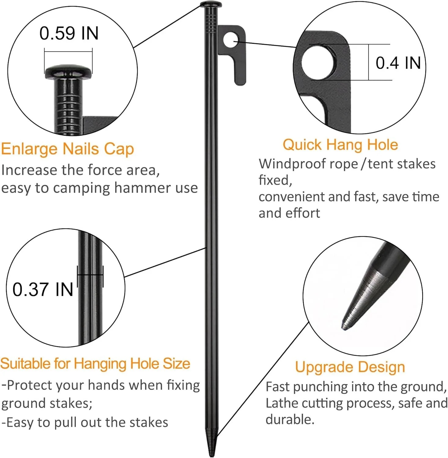 15/20/30cm Duty Heavy Tent Peg - Heavy Equipment Attachments avaliação e preço