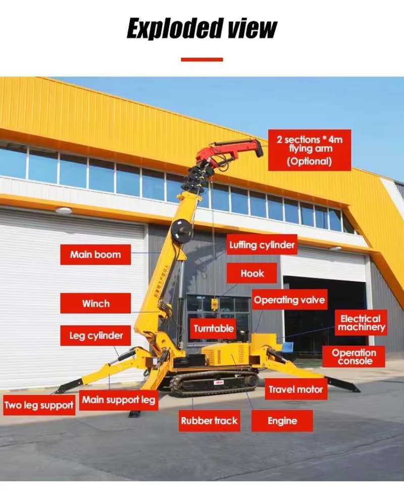 8T Hydraulic Spider Crane Heav - Heavy Equipment Handling avaliação e preço